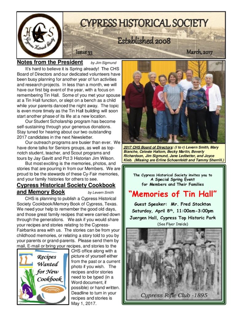thumbnail of CHS-Newsletter-33-Mar2017