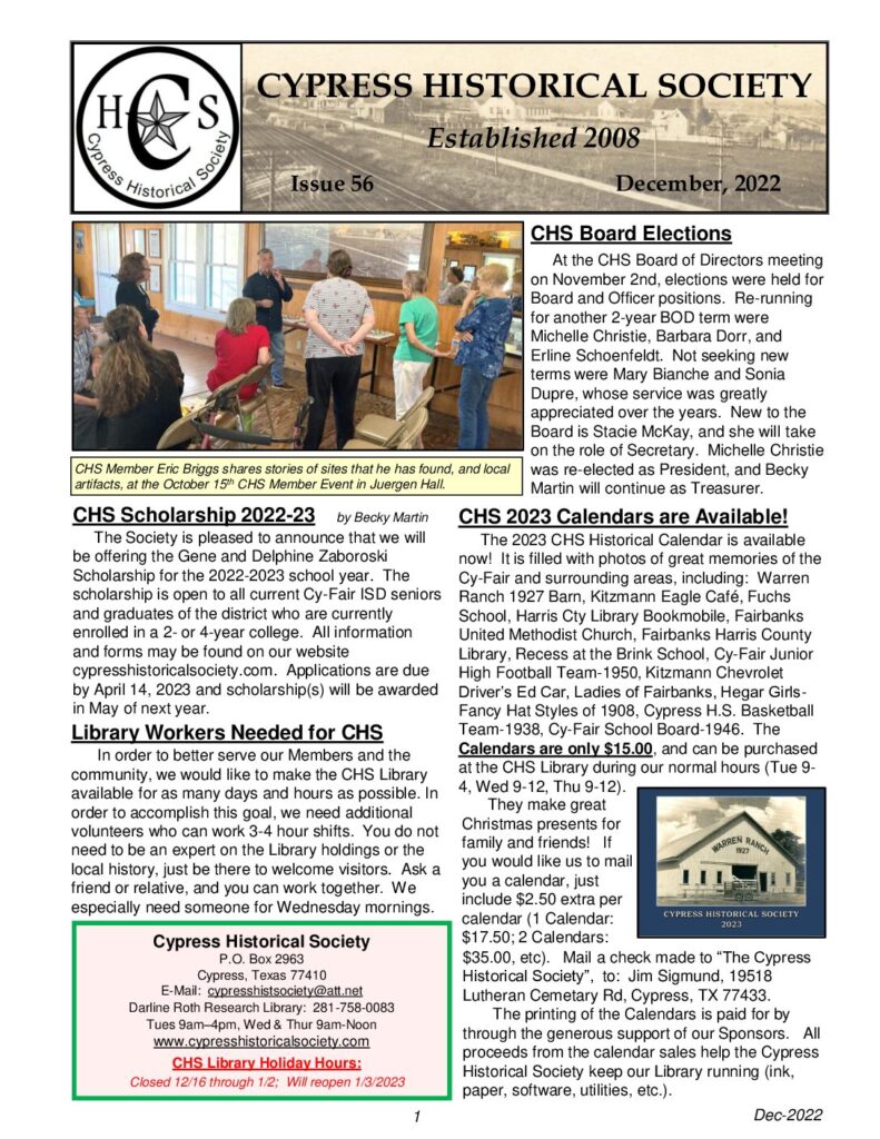 thumbnail of CHS-Newsletter-56-Dec2022