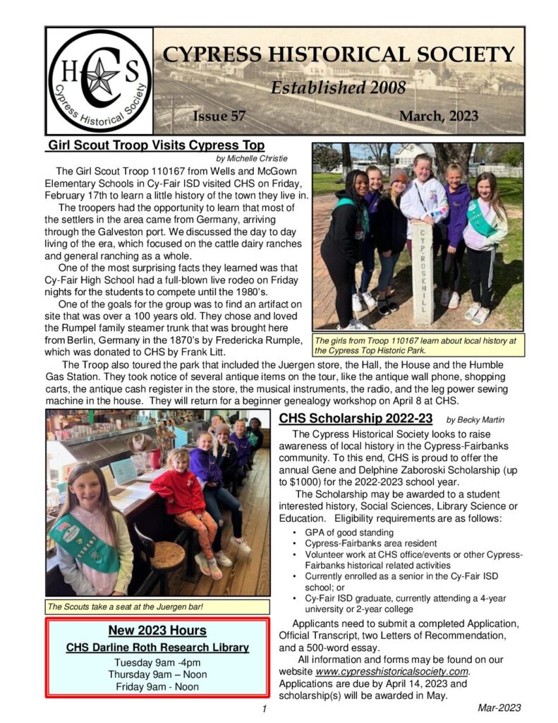 thumbnail of CHS-Newsletter-57-Mar2023